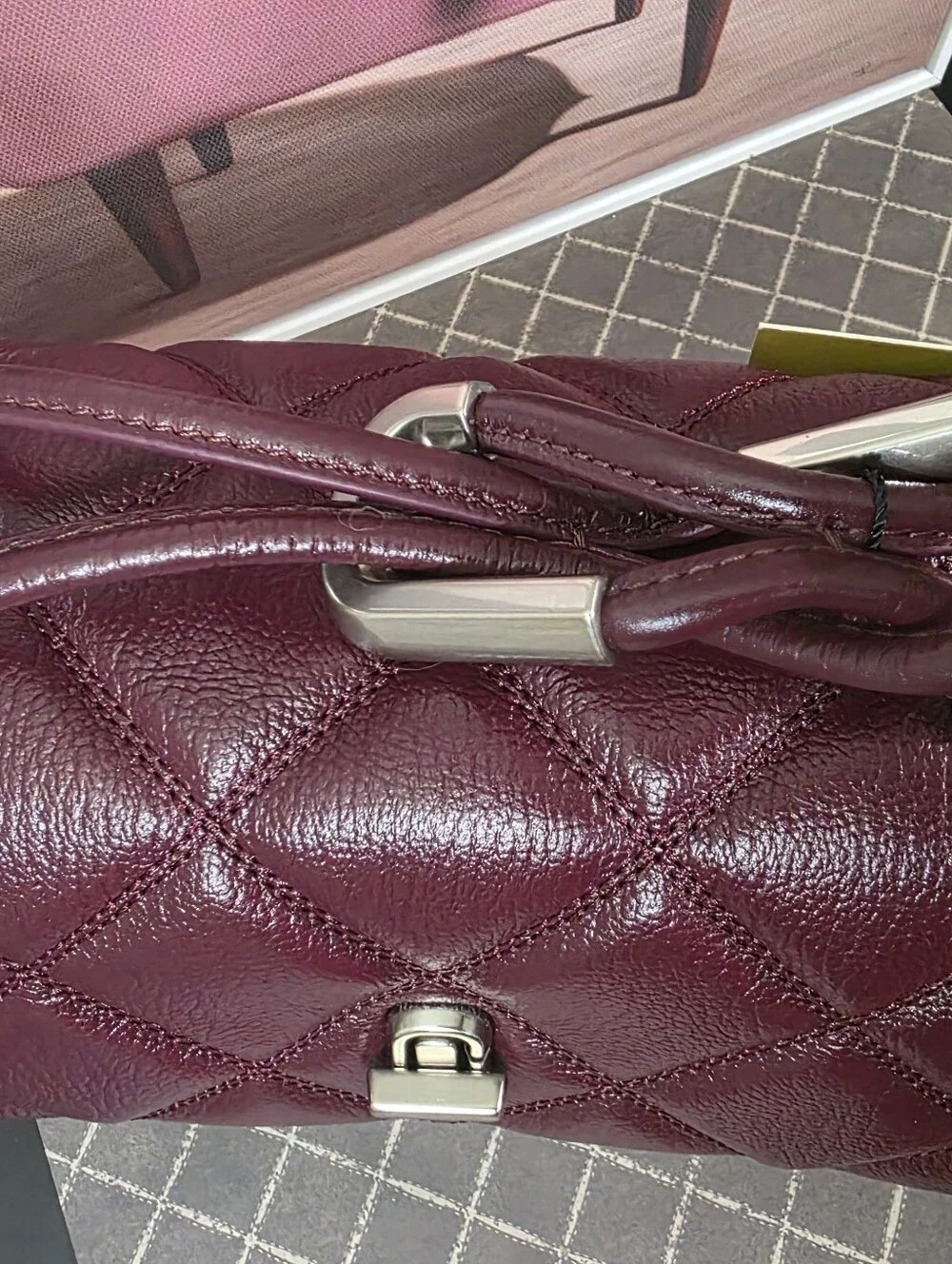 Marc Jacobs Quilted Leather Top-Handle Bag in Bordeaux